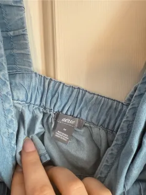 aerie Light Blue Ruffle Hem V-Neck Crop Camisole thumbnail 3