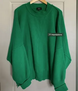 Vici Green Crew Neck Sweater thumbnail 1