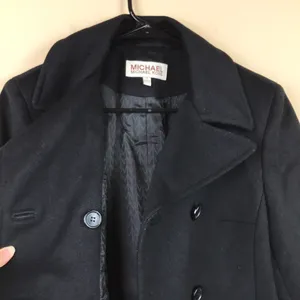 MICHAEL Michael Kors Women’s Black Wool Double-Breasted Pea Coat thumbnail 9