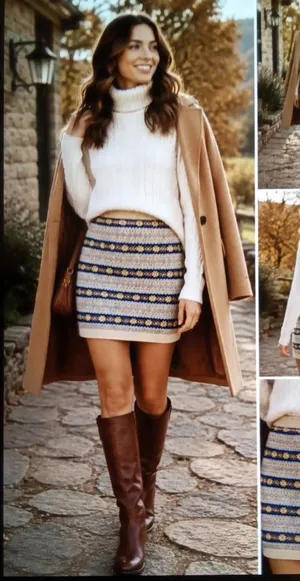Polo Ralph Lauren Silk Cotton Fair Isle Sweater Skirt Equestrian Nordic Cottage thumbnail 1