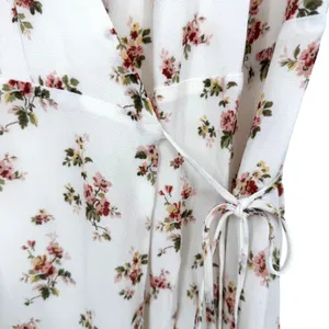 Reformation Devon Floral Wrap Mini Dress Women XS Cream Cottagecore Coquette thumbnail 7