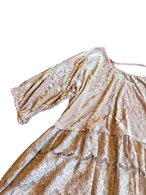 Free People Burnout Top Shirt Pink Blouse Crushed Velvet Flowy Tiered Size Small thumbnail 5