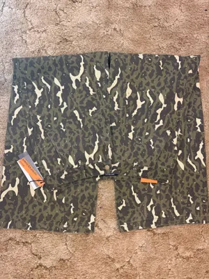 American Bazi Olive Camo Rhinestone Wide Leg Pants High Rise NWT Size L thumbnail 4