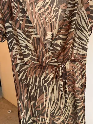 Papaya Y2K Sheer Brown Animal Print Blouse thumbnail 3