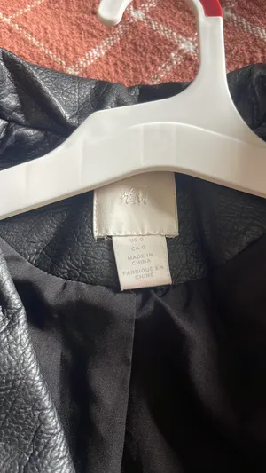 H&M Faux Leather Jacket Black thumbnail 2