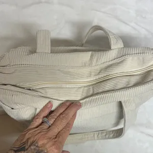 Elegant Cream Corduroy Women's Tote Bag thumbnail 3