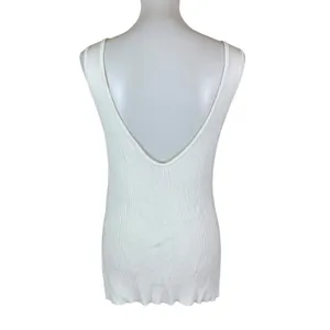 Abercrombie Fitch White‎ Ribbed Tank Top Slim Fit Basic Layering Large thumbnail 2