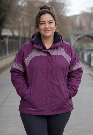 Columbia Interchange Jacket Womens Large Purple Hooded 3-in-1 Ski Hiking Shell thumbnail 1