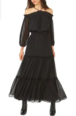 1.STATE Halter Neck Tiered Maxi Dress thumbnail 1