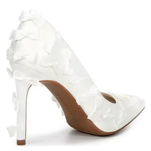 NWT Gianni Bini Bridal Collection Serena Satin Bow Pointed Toe 8.5 thumbnail 2
