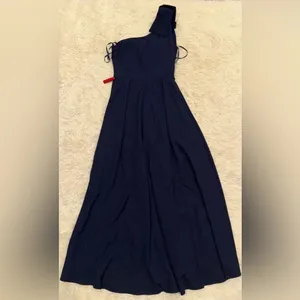 NWT Ieena MacDuggal Bow One Shoulder A-Line Gown Midnight Size 6 thumbnail 8