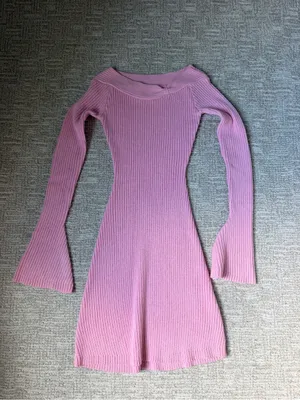 Princess Polly Ribbed Bardot Mini Dress - Pink thumbnail 2