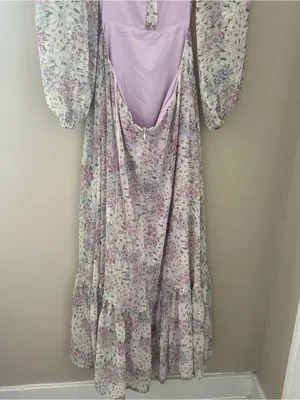 ASTR The Label Shayla Dress in Lilac and Blue Multi Midi Dress thumbnail 5