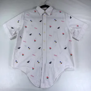 Vintage Polo Ralph Lauren White Embroidered Tie Front Shirt Size Small Flowers thumbnail 2
