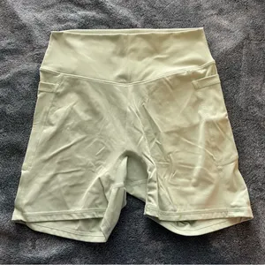 Women's‎ High-Waisted Green Biker Shorts size medium thumbnail 1
