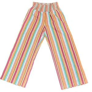 Women’s Multicolor Striped Smocked Waist Wide Leg Pants Medium thumbnail 1