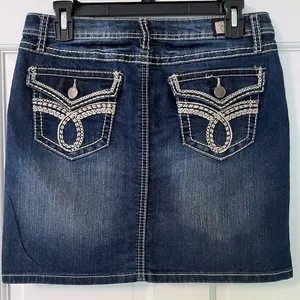 EARL JEAN Vintage Women’s Blue Denim Mini Skirt thumbnail 3