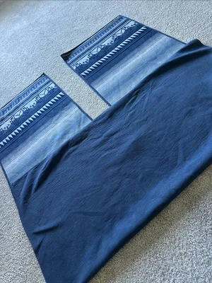 WOOLRICH Shawl Adult 1 Size Blue Southwest Blanket Navajo‎ Aztec Reversible Cape thumbnail 3
