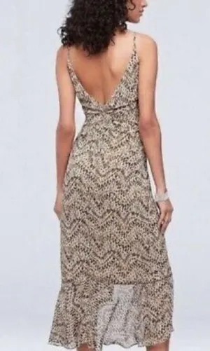Bardot Ellie Faux Wrap Chiffon Dress Animal Python Print thumbnail 1
