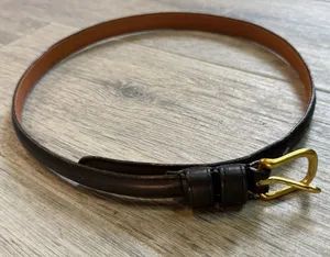 Coach Vintage 2801 Black Skinny Leather Belt Women's Y2K Brass Buckle Size 28 thumbnail 1
