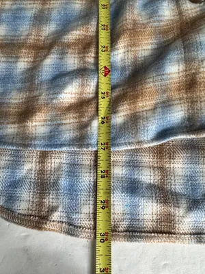 Timing Plaid Button-Down Shirt Jacket shacket flannel M oversized fall winter thumbnail 11