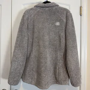 The North Face Jacket Womens Gray Heavy Osito Sherpa EUC Full Zip XL Warm Winter thumbnail 3
