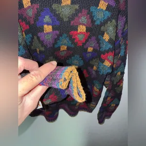 VTG NORTHERN ISLES Nordic Grandpa Sweater Funky Chunky Knit Multi Color Size XL thumbnail 8