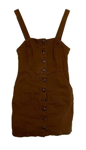Altar'd State‎ brown denim minidress button down pockets women's size XS cotton thumbnail 1