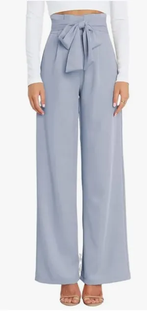 Light Blue Women's High-Waisted Dressy Pants thumbnail 1