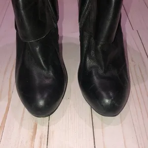 Jessica Simpson black leather booties thumbnail 2