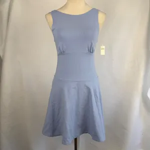 New Bundle‎ Aerie Low Back Mini Dress Small Light Blue Black Athletic Athleisure thumbnail 4