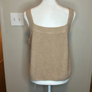 Reformation Yeta Cotton Ribbed Sweater Tank Sand Size XL thumbnail 9