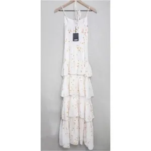 NWT Reformation Foxglove Tiered Ruffle Maxi Dress 2 Opium Floral Georgette thumbnail 9