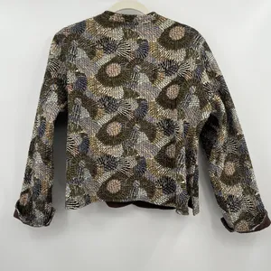 Women's Jacket Quilted Reverses Me Chocolate Coffee Brown Pattern Art Wear Boho thumbnail 4