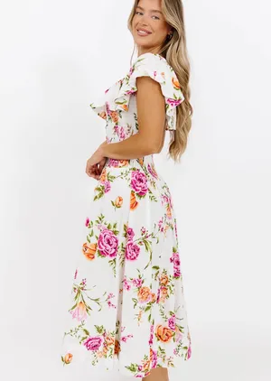 Boutique Floral ruffle maxi dress off the shoulder thumbnail 3