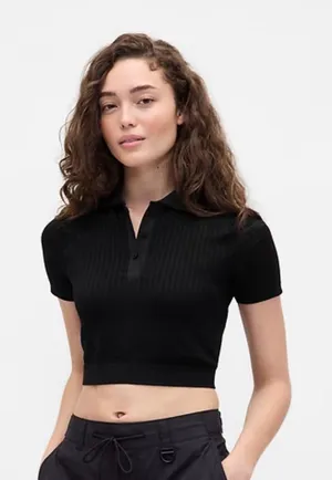 Gap × BÉIS Seamless Crop Polo Shirt thumbnail 1