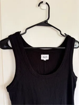 Mate the Label Black Ribbed Midi Tank dress thumbnail 4