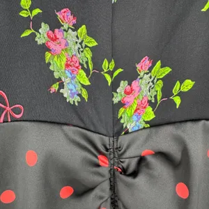 For Love‎ & Lemons Wilson Print Dress Small Black Floral Polka Dot Ruched Mini thumbnail 12