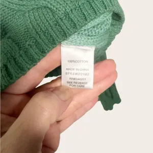 Sincerely Jules Green Ombre Cable Knit Cropped Green Sweater Medium thumbnail 7