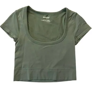 Garage Skyler Scoop Seamless Tee in Ocean Green Women's sz. S thumbnail 4