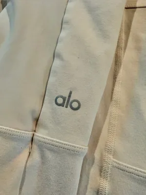 ALO Yoga High Waist Cargo Leggings Bone Ivory Cream White Extra Small XS Workout thumbnail 5