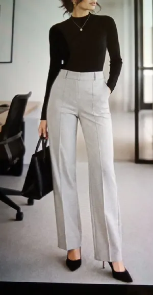 J. Crew Career Viscose Blend Straight Leg Trousers Carreman Designed In Paris 4 thumbnail 1