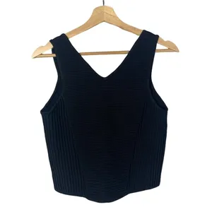 Sam Edelman Black Cropped Ottoman Stitch Top M‎ thumbnail 2