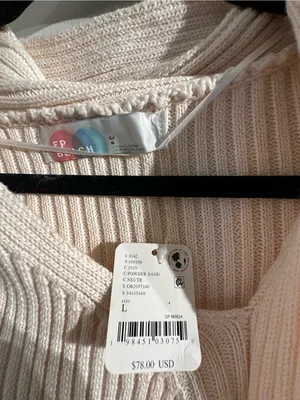 FREE PEOPLE BEACH NWT Cozy Cream Ribbed Knit Sweater dress thumbnail 3