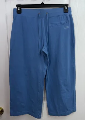 RBK blue pull on drawstring cropped athletic active‎ lounge sweatpants capris M Size M thumbnail 1