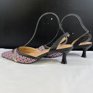 Journee Collection Womens Black & Pink Houndstooth Heels Sz 8 SKU 6376 thumbnail 4