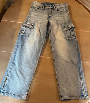 VENUS Cargo Jeans Womens 8 Light Wash Ankle Zip Utility Y2K Straight Leg thumbnail 1
