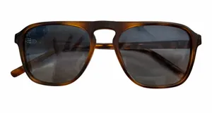 WMP Emerson Tortoiseshell Square Aviator Sunglasses Brown thumbnail 1