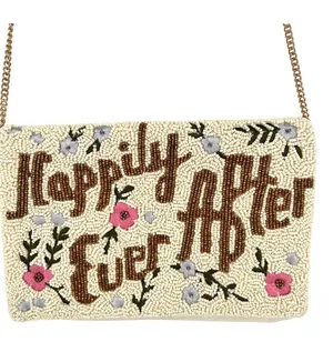Francesca's Happily Ever After Beaded Wedding Crossbody Bag With Floral Embroidery thumbnail 1