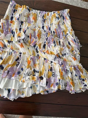 Anthropologie Size Medium Somerset Print Mini Ruffle Tiered Skirt thumbnail 6